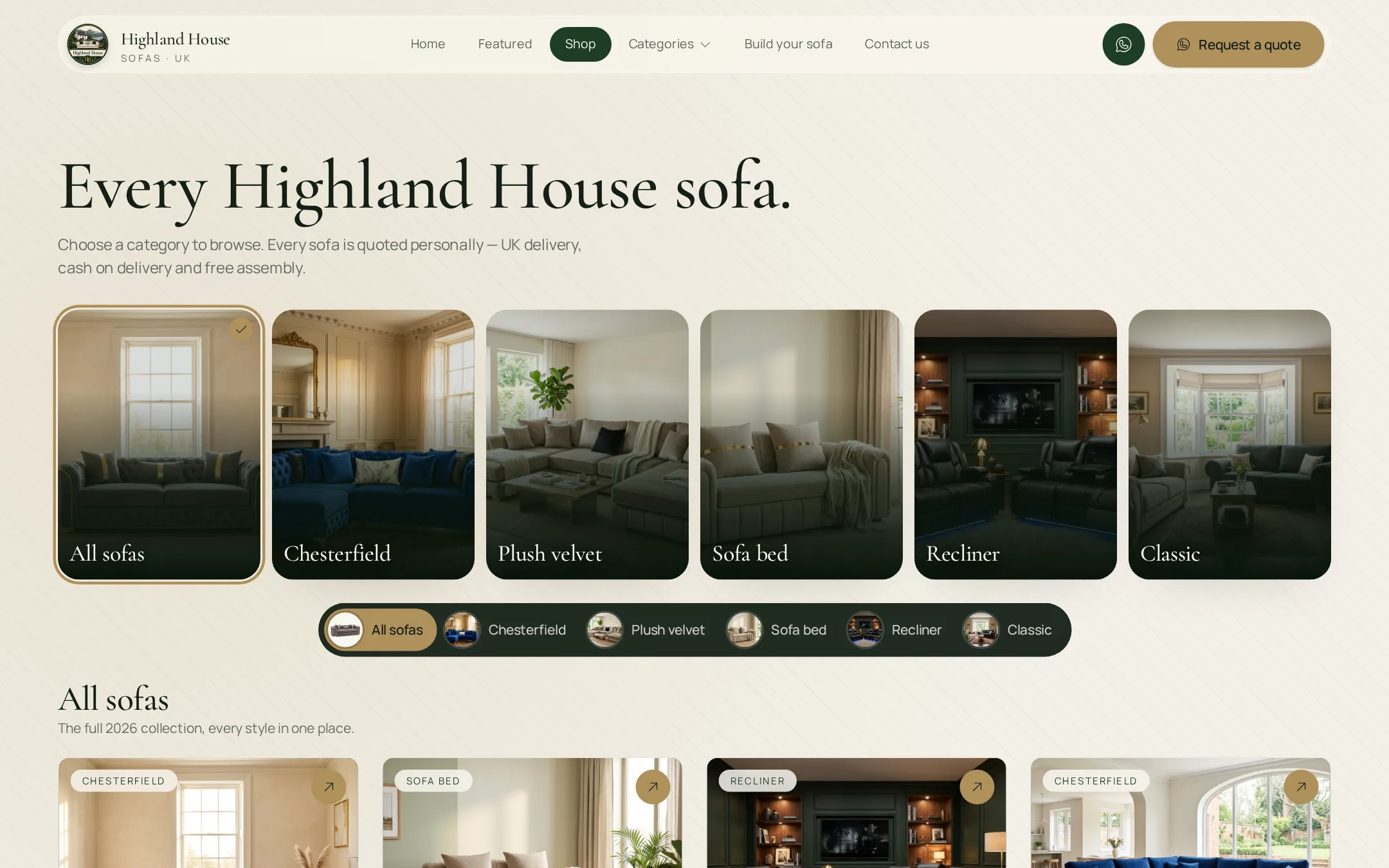 Highland House — Ecommerce feature shot, plate 03 / 07